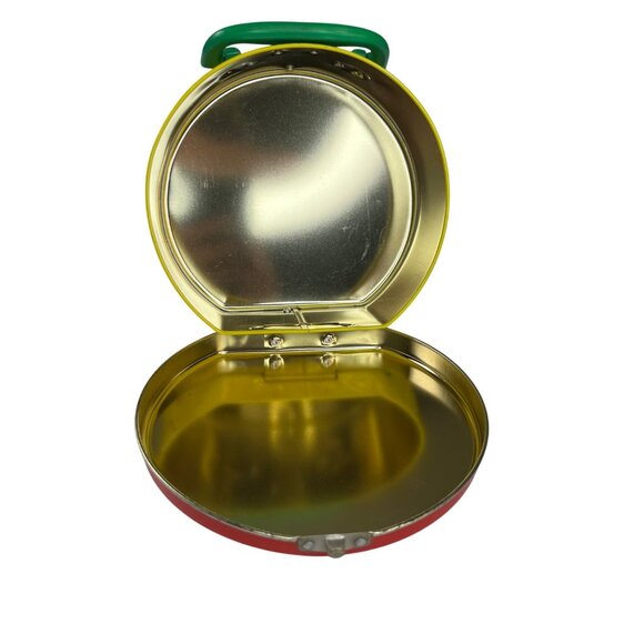 Vintage 1999 M&Ms Round Metal Lunchbox Tin Handle Blue Red - Picture 10 of 10